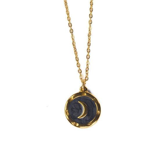 Small Enamel Moon Necklace