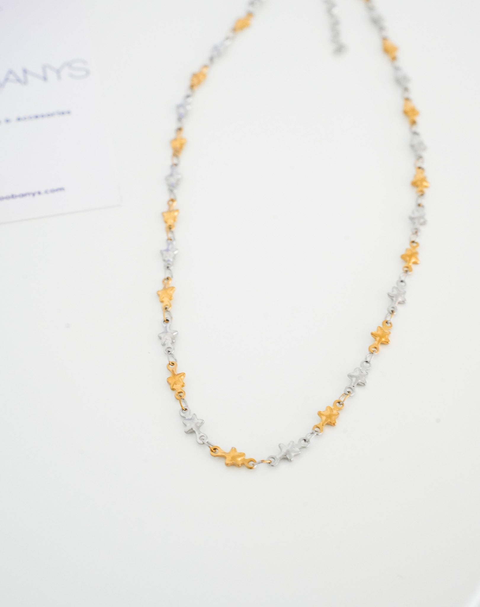 Stainless Steel Chain Choker two tone stars