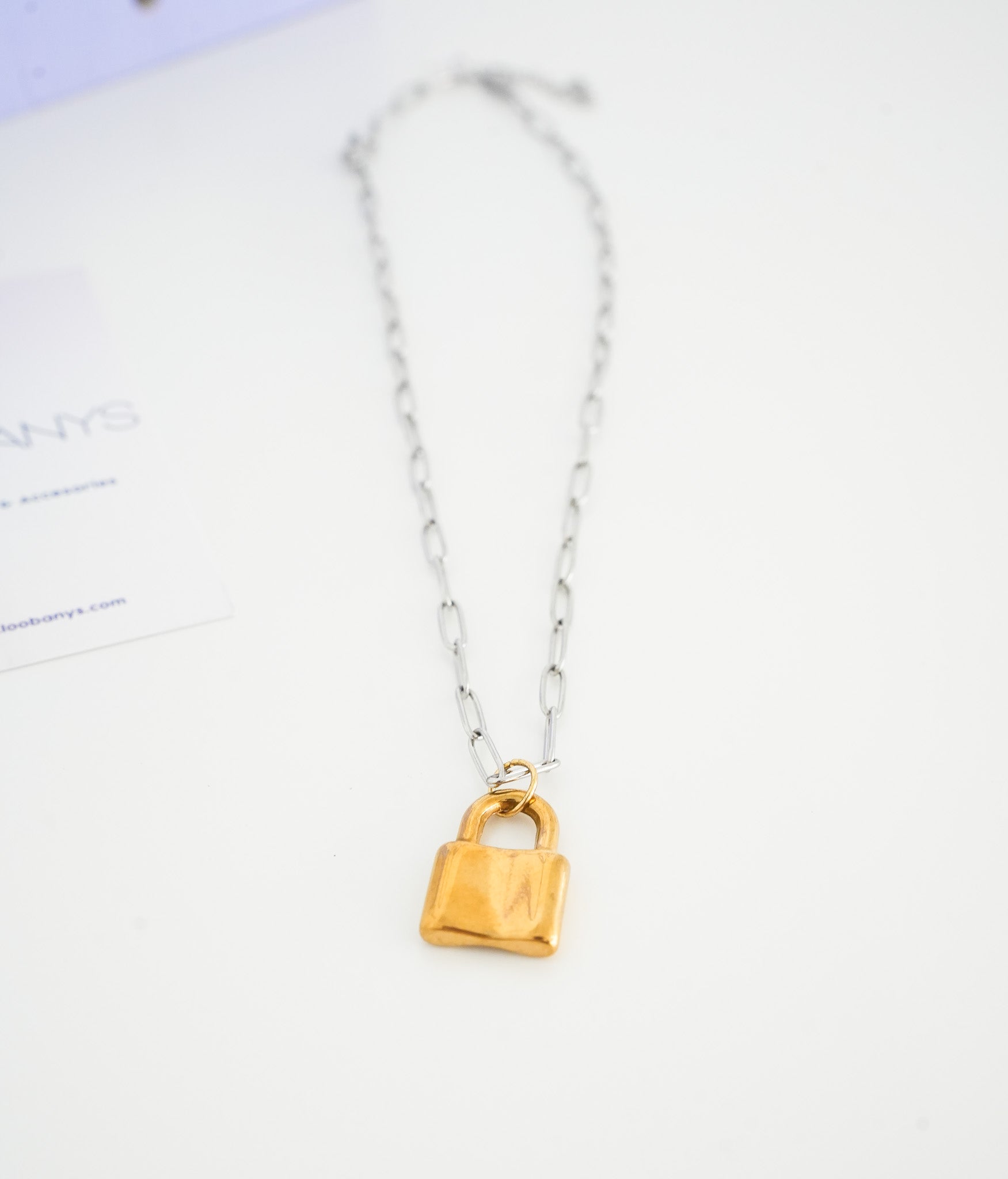 Stainless Steel Chain Golden lock