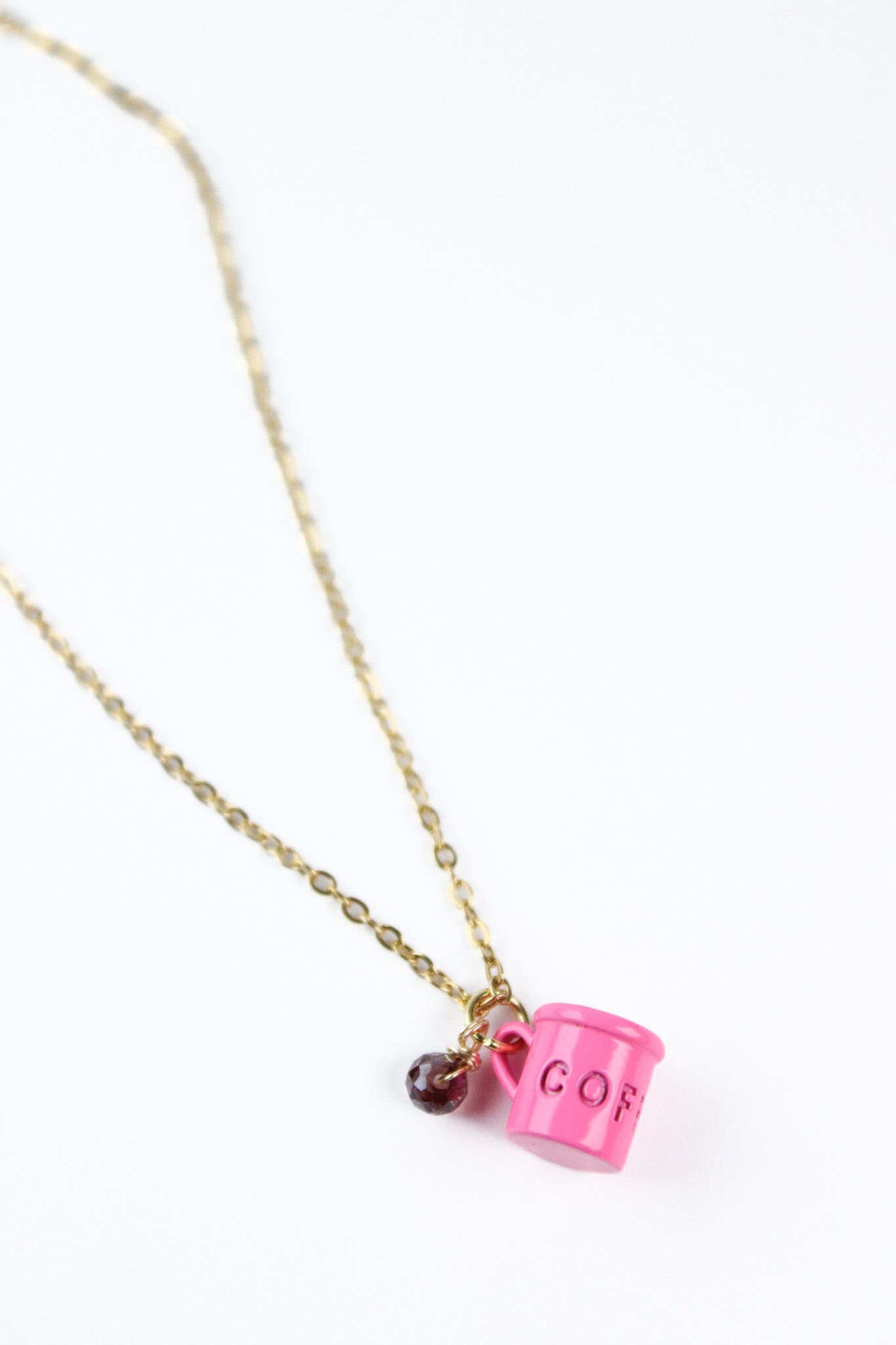 Coffee Pink Cup Necklace
