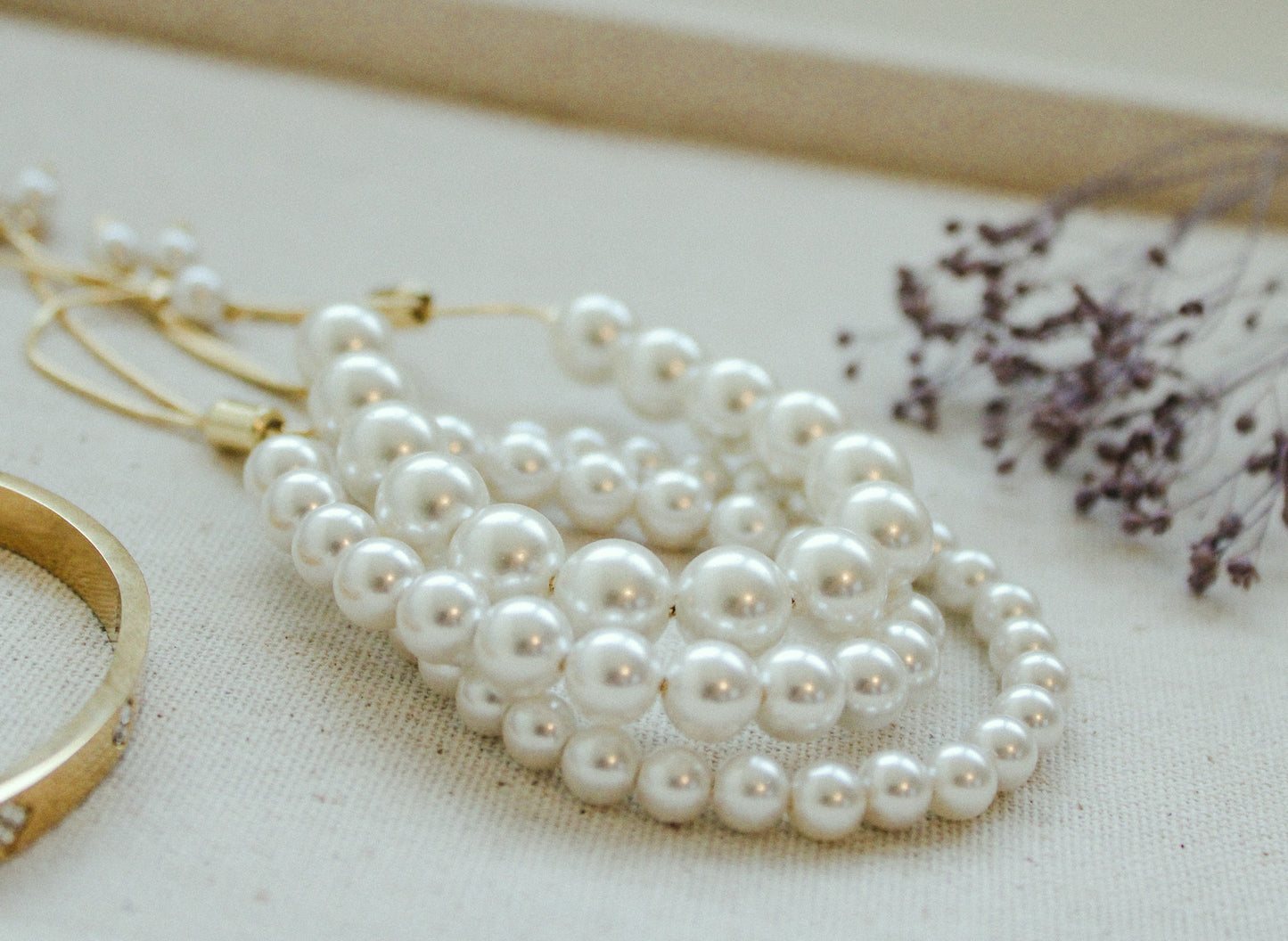 Faux Pearls Bead Adjustable Bracelet