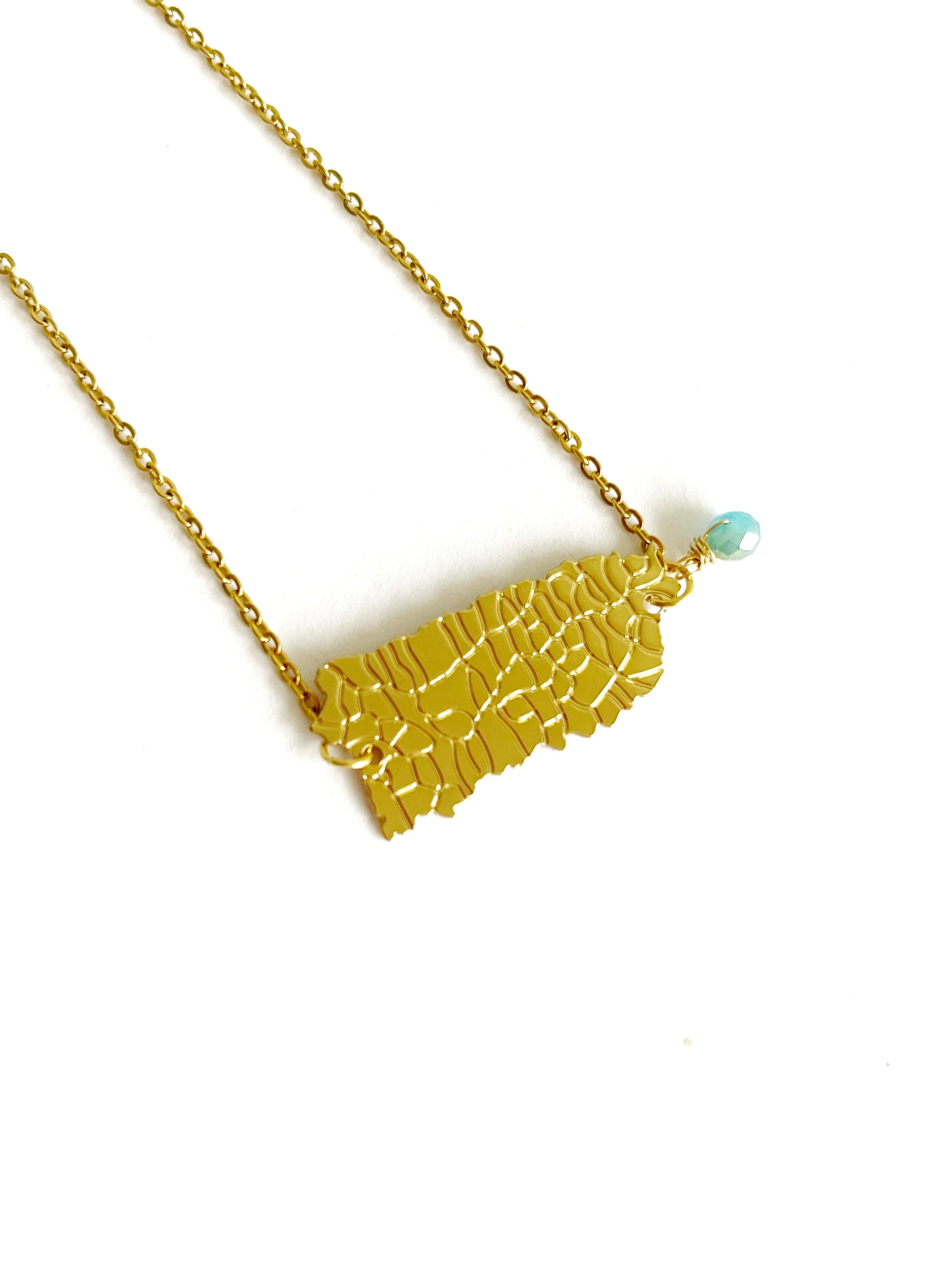 City Puerto Map Necklace