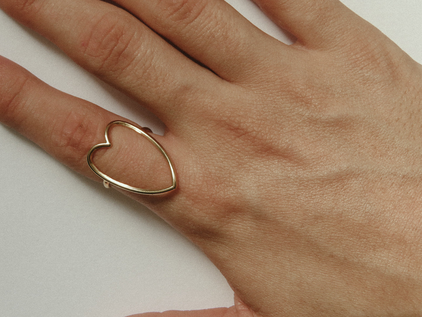 Open Heart Gold Ring