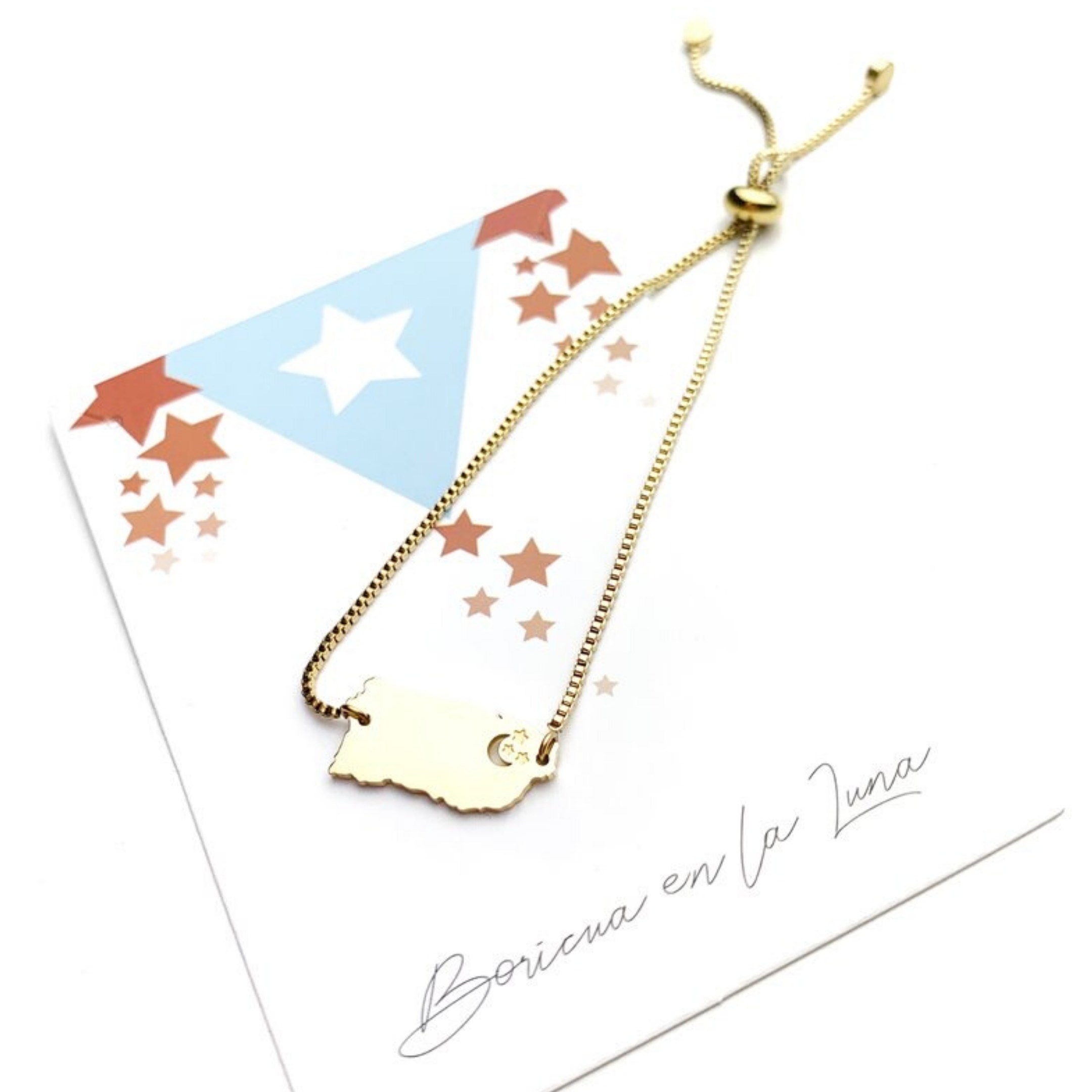 Boricua en la luna chain Pulsera - LoobanysJewelry