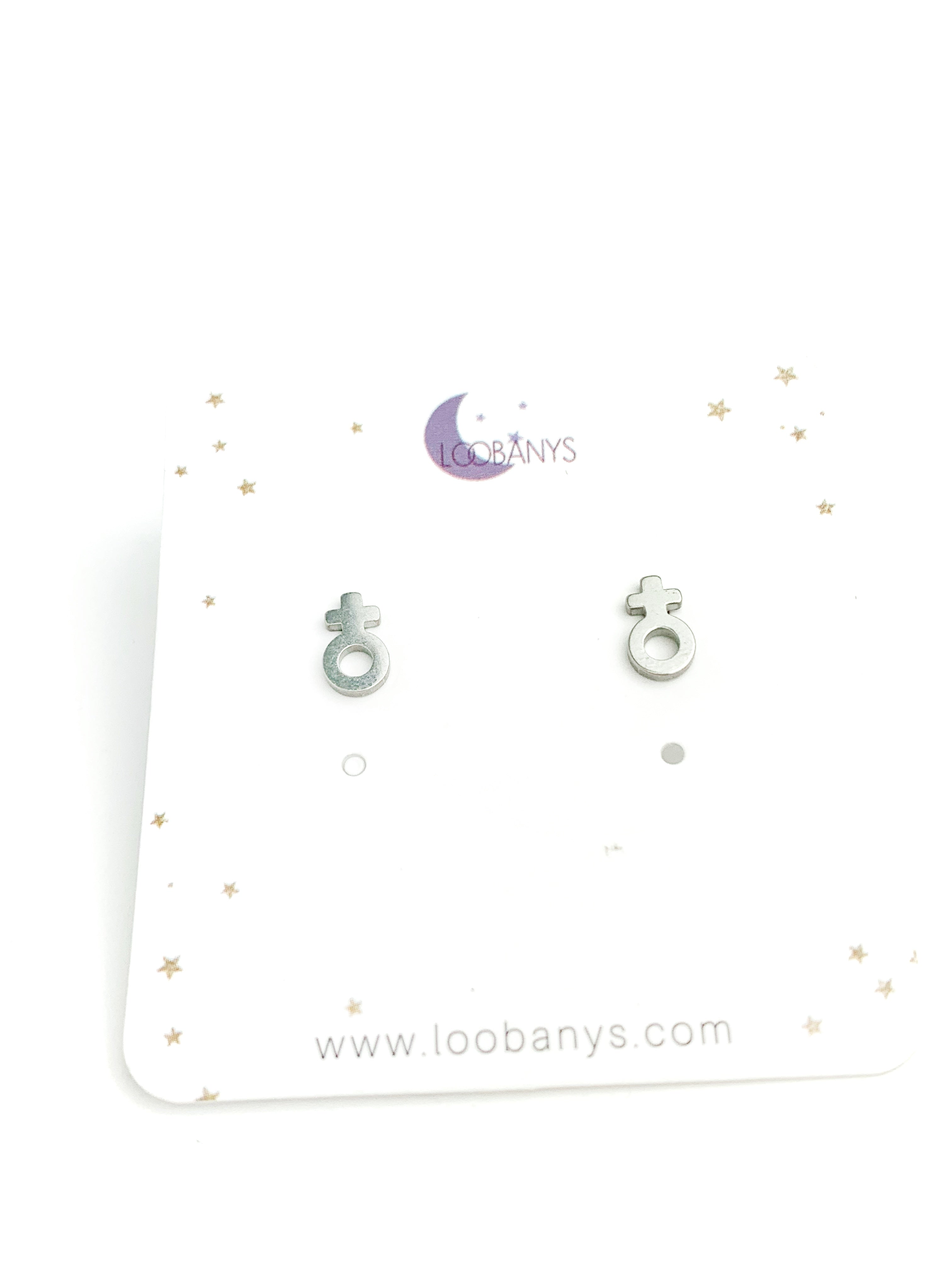 Silver Feme Earring Studs - LoobanysJewelry