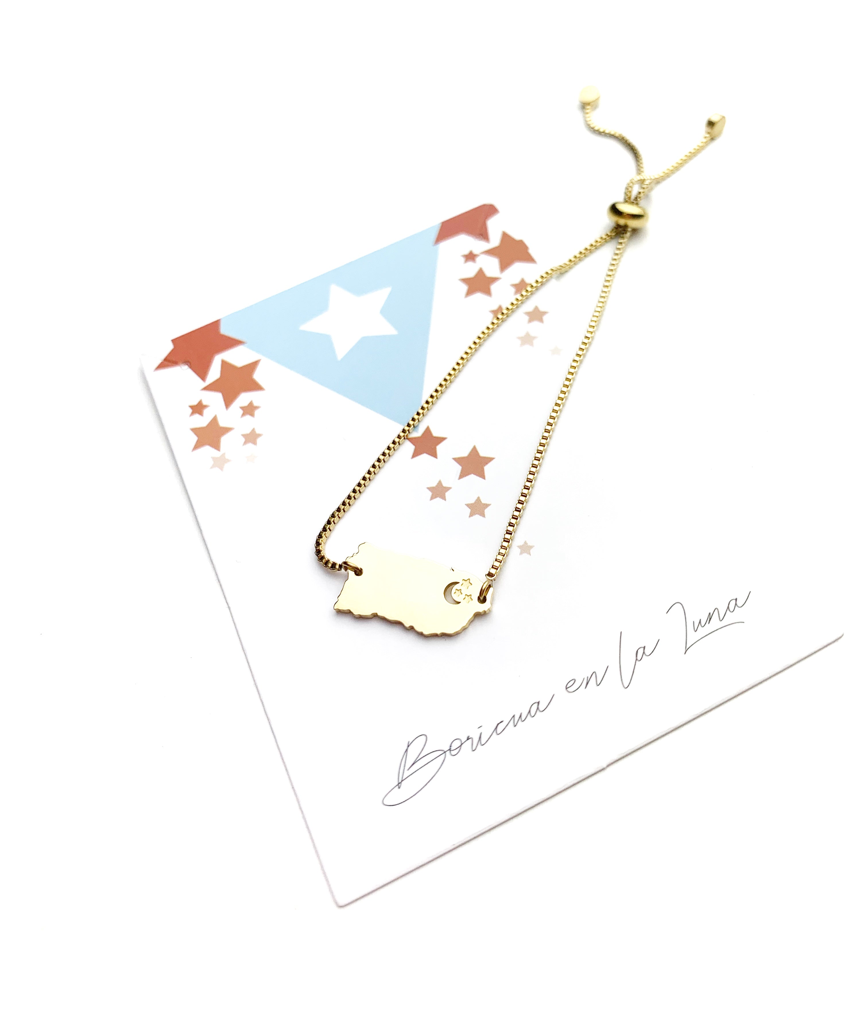 Boricua en la luna chain Pulsera - LoobanysJewelry